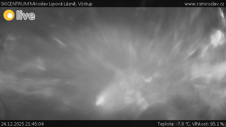 SKICENTRUM Miroslav Lipová Lázně - Výstupní stanice lanové dráhy - 24.12.2025 v 21:45