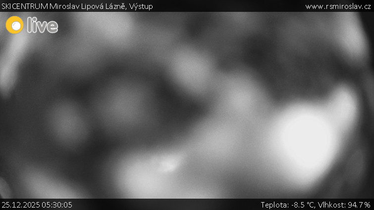SKICENTRUM Miroslav Lipová Lázně - Výstupní stanice lanové dráhy - 25.12.2025 v 05:30