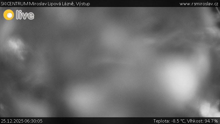 SKICENTRUM Miroslav Lipová Lázně - Výstupní stanice lanové dráhy - 25.12.2025 v 06:30