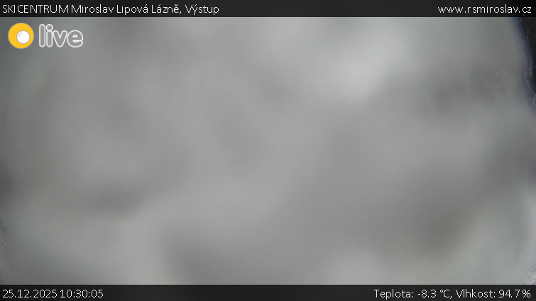 SKICENTRUM Miroslav Lipová Lázně - Výstupní stanice lanové dráhy - 25.12.2025 v 10:30