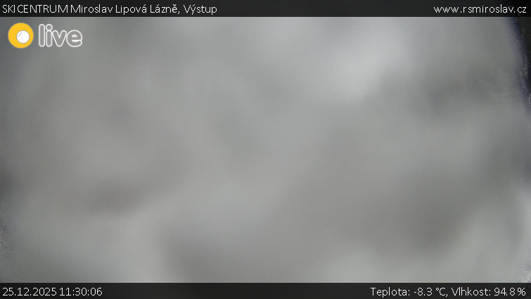SKICENTRUM Miroslav Lipová Lázně - Výstupní stanice lanové dráhy - 25.12.2025 v 11:30