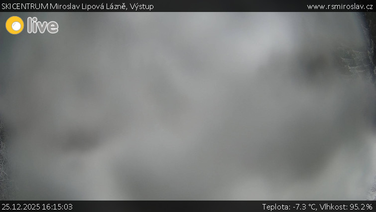 SKICENTRUM Miroslav Lipová Lázně - Výstupní stanice lanové dráhy - 25.12.2025 v 16:15
