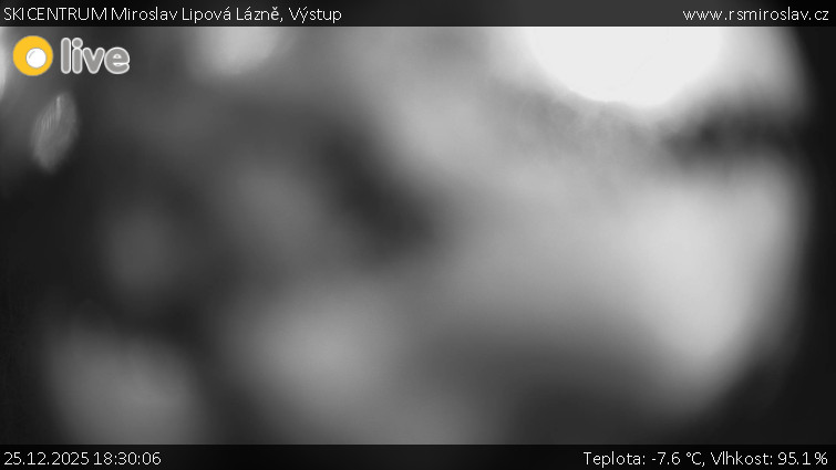 SKICENTRUM Miroslav Lipová Lázně - Výstupní stanice lanové dráhy - 25.12.2025 v 18:30