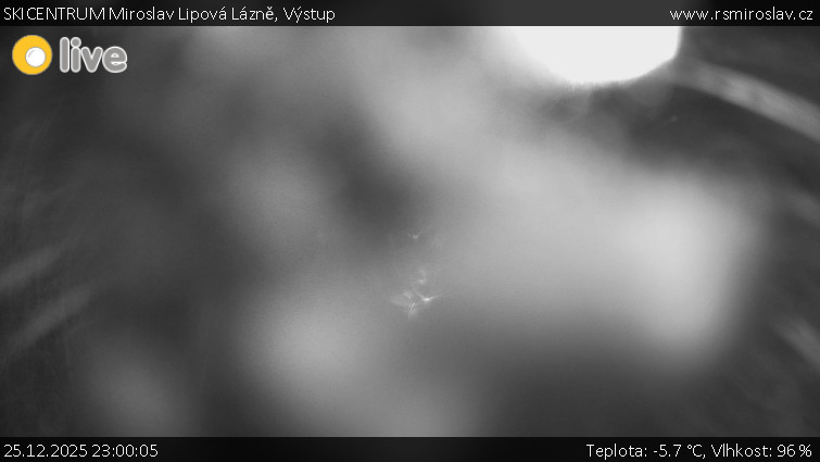 SKICENTRUM Miroslav Lipová Lázně - Výstupní stanice lanové dráhy - 25.12.2025 v 23:00