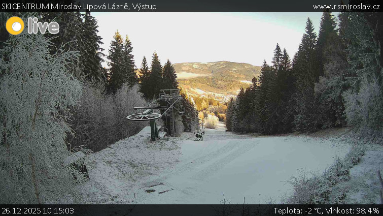 SKICENTRUM Miroslav Lipová Lázně - Výstupní stanice lanové dráhy - 26.12.2025 v 10:15