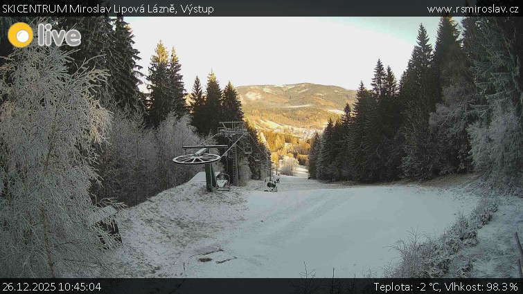 SKICENTRUM Miroslav Lipová Lázně - Výstupní stanice lanové dráhy - 26.12.2025 v 10:45