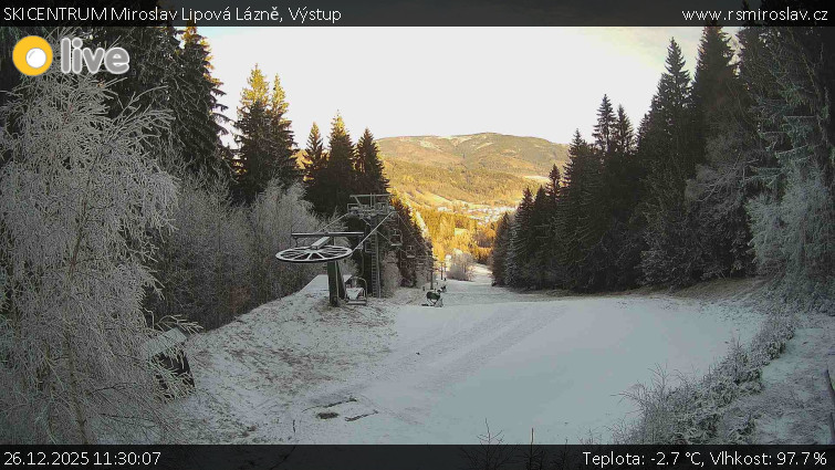 SKICENTRUM Miroslav Lipová Lázně - Výstupní stanice lanové dráhy - 26.12.2025 v 11:30