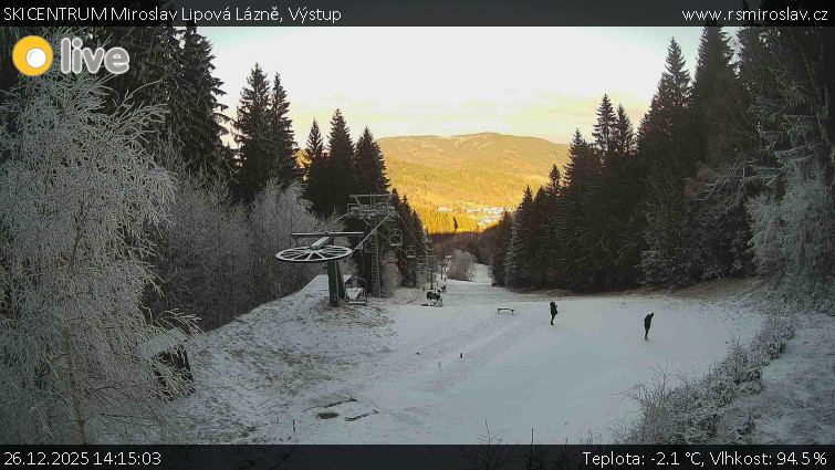 SKICENTRUM Miroslav Lipová Lázně - Výstupní stanice lanové dráhy - 26.12.2025 v 14:15