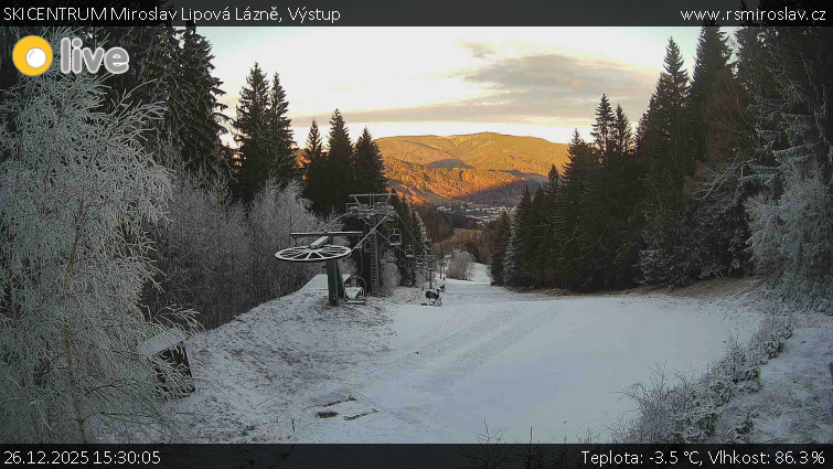 SKICENTRUM Miroslav Lipová Lázně - Výstupní stanice lanové dráhy - 26.12.2025 v 15:30