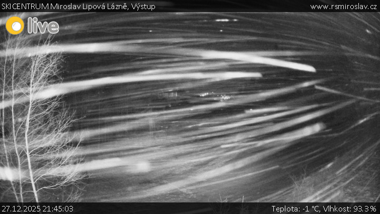 SKICENTRUM Miroslav Lipová Lázně - Výstupní stanice lanové dráhy - 27.12.2025 v 21:45