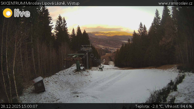 SKICENTRUM Miroslav Lipová Lázně - Výstupní stanice lanové dráhy - 28.12.2025 v 15:00