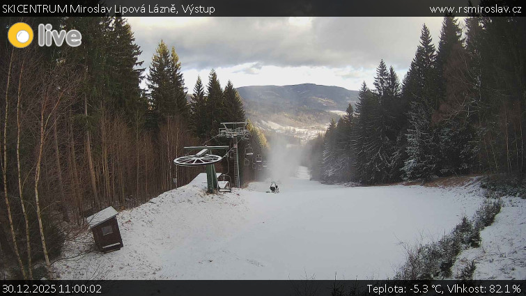 SKICENTRUM Miroslav Lipová Lázně - Výstupní stanice lanové dráhy - 30.12.2025 v 11:00