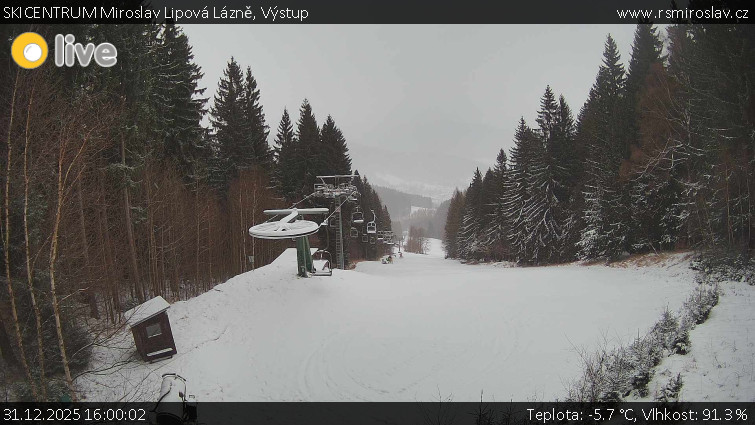 SKICENTRUM Miroslav Lipová Lázně - Výstupní stanice lanové dráhy - 31.12.2025 v 16:00