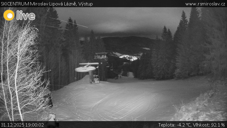 SKICENTRUM Miroslav Lipová Lázně - Výstupní stanice lanové dráhy - 31.12.2025 v 19:00