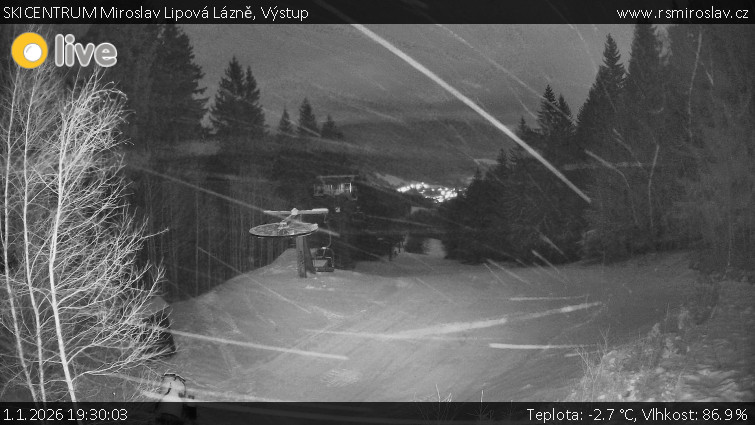 SKICENTRUM Miroslav Lipová Lázně - Výstupní stanice lanové dráhy - 1.1.2026 v 19:30