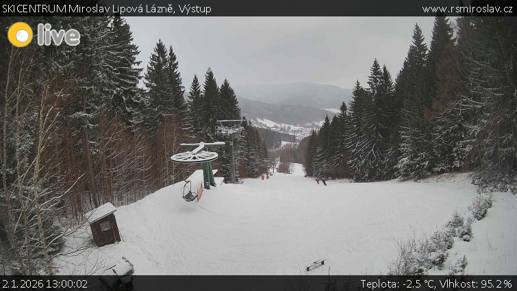 SKICENTRUM Miroslav Lipová Lázně - Výstupní stanice lanové dráhy - 2.1.2026 v 13:00