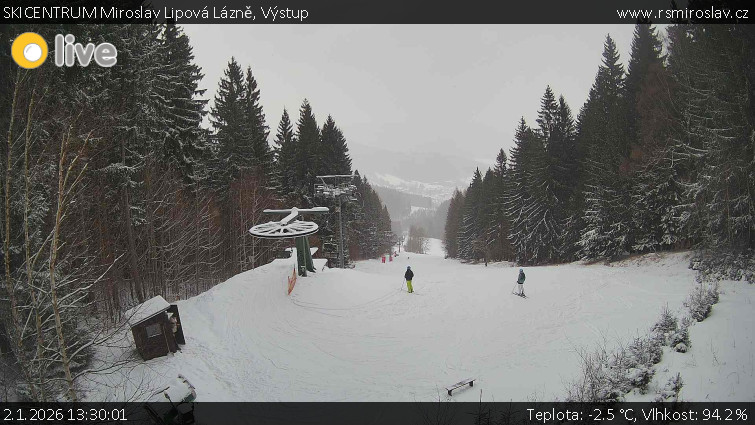 SKICENTRUM Miroslav Lipová Lázně - Výstupní stanice lanové dráhy - 2.1.2026 v 13:30