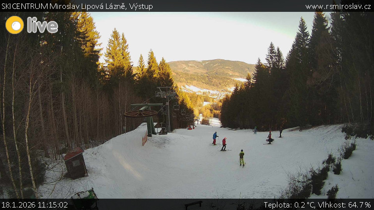 SKICENTRUM Miroslav Lipová Lázně - Výstupní stanice lanové dráhy - 18.1.2026 v 11:15