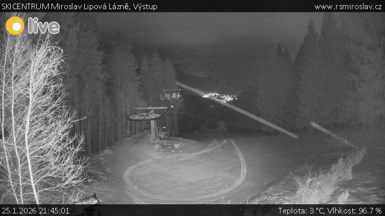 SKICENTRUM Miroslav Lipová Lázně - Výstupní stanice lanové dráhy - 25.1.2026 v 21:45