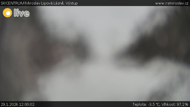 SKICENTRUM Miroslav Lipová Lázně - Výstupní stanice lanové dráhy - 29.1.2026 v 12:00