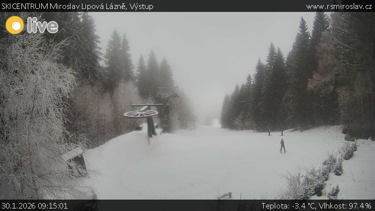 SKICENTRUM Miroslav Lipová Lázně - Výstupní stanice lanové dráhy - 30.1.2026 v 09:15