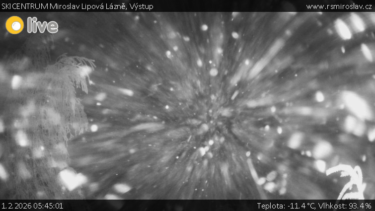 SKICENTRUM Miroslav Lipová Lázně - Výstupní stanice lanové dráhy - 1.2.2026 v 05:45