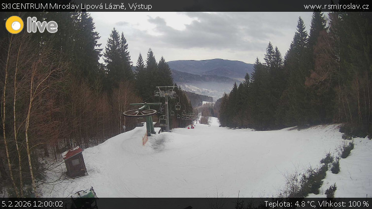 SKICENTRUM Miroslav Lipová Lázně - Výstupní stanice lanové dráhy - 5.2.2026 v 12:00