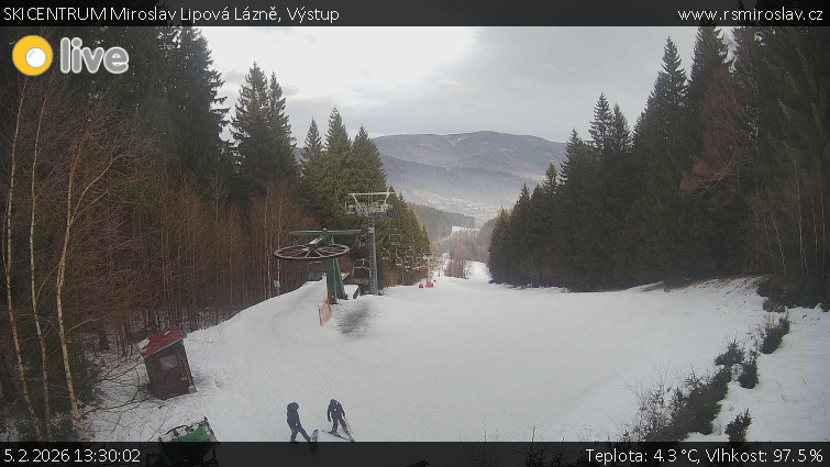 SKICENTRUM Miroslav Lipová Lázně - Výstupní stanice lanové dráhy - 5.2.2026 v 13:30