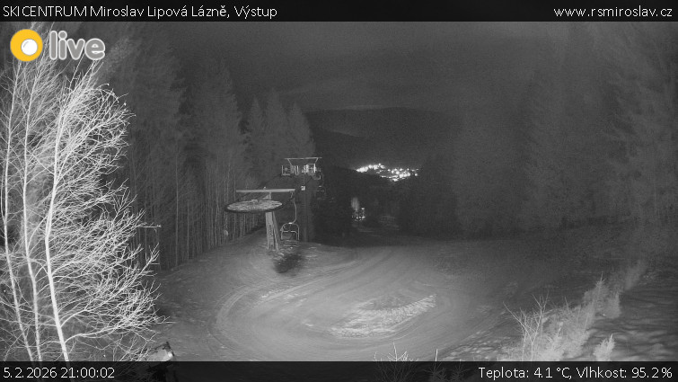 SKICENTRUM Miroslav Lipová Lázně - Výstupní stanice lanové dráhy - 5.2.2026 v 21:00
