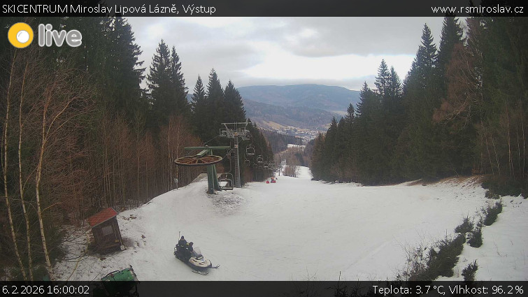SKICENTRUM Miroslav Lipová Lázně - Výstupní stanice lanové dráhy - 6.2.2026 v 16:00