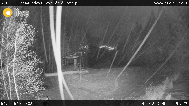 SKICENTRUM Miroslav Lipová Lázně - Výstupní stanice lanové dráhy - 6.2.2026 v 18:00