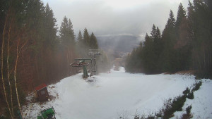 SKICENTRUM Miroslav Lipová Lázně - Výstupní stanice lanové dráhy - 12.2.2026 v 07:45