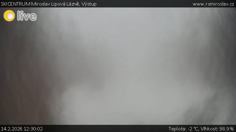 SKICENTRUM Miroslav Lipová Lázně - Výstupní stanice lanové dráhy - 14.2.2026 v 12:30