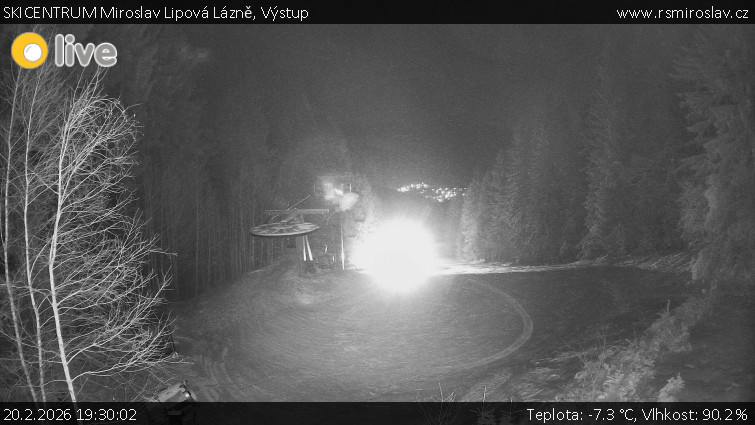 SKICENTRUM Miroslav Lipová Lázně - Výstupní stanice lanové dráhy - 20.2.2026 v 19:30
