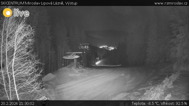 SKICENTRUM Miroslav Lipová Lázně - Výstupní stanice lanové dráhy - 20.2.2026 v 21:30
