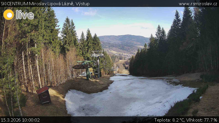 SKICENTRUM Miroslav Lipová Lázně - Výstupní stanice lanové dráhy - 15.3.2026 v 10:00