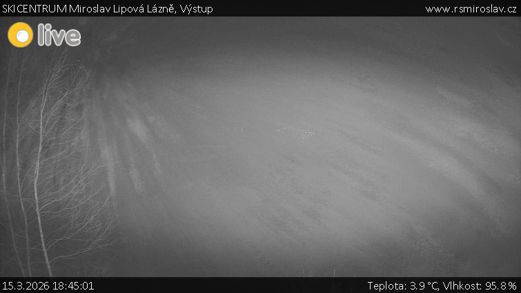 SKICENTRUM Miroslav Lipová Lázně - Výstupní stanice lanové dráhy - 15.3.2026 v 18:45