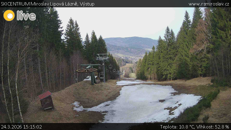 SKICENTRUM Miroslav Lipová Lázně - Výstupní stanice lanové dráhy - 24.3.2026 v 15:15