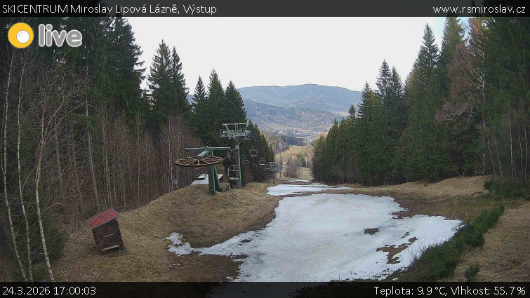 SKICENTRUM Miroslav Lipová Lázně - Výstupní stanice lanové dráhy - 24.3.2026 v 17:00