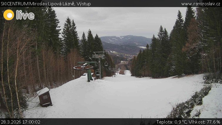 SKICENTRUM Miroslav Lipová Lázně - Výstupní stanice lanové dráhy - 28.3.2026 v 17:00