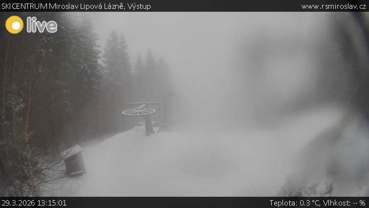 SKICENTRUM Miroslav Lipová Lázně - Výstupní stanice lanové dráhy - 29.3.2026 v 13:15