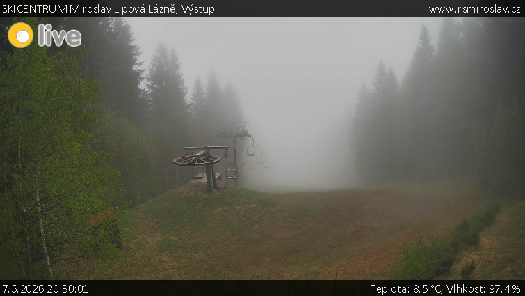 SKICENTRUM Miroslav Lipová Lázně - Výstupní stanice lanové dráhy - 7.5.2026 v 20:30