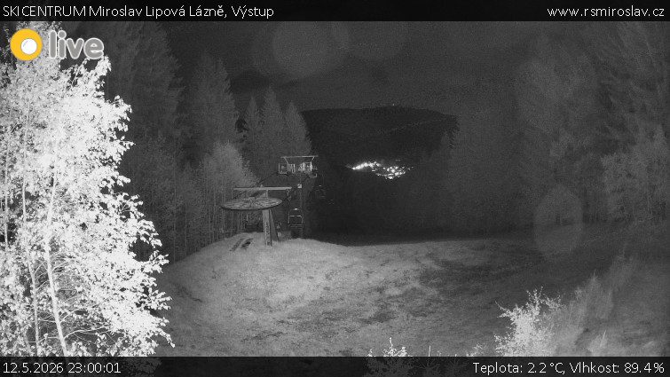SKICENTRUM Miroslav Lipová Lázně - Výstupní stanice lanové dráhy - 12.5.2026 v 23:00