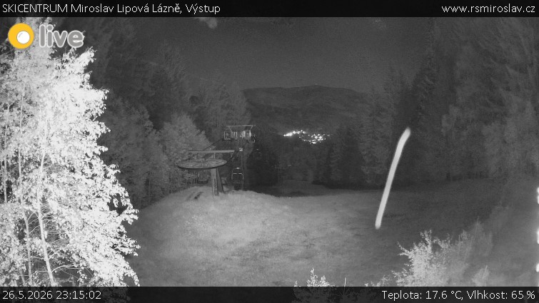 SKICENTRUM Miroslav Lipová Lázně - Výstupní stanice lanové dráhy - 26.5.2026 v 23:15