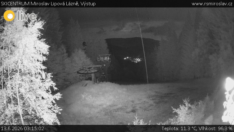 SKICENTRUM Miroslav Lipová Lázně - Výstupní stanice lanové dráhy - 13.6.2026 v 03:15