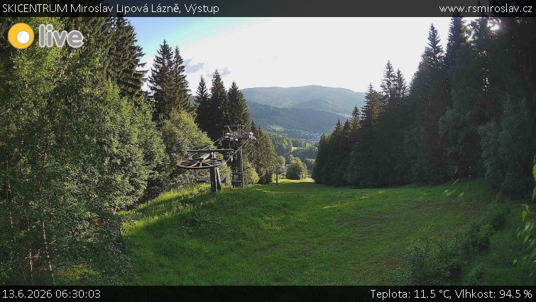 SKICENTRUM Miroslav Lipová Lázně - Výstupní stanice lanové dráhy - 13.6.2026 v 06:30