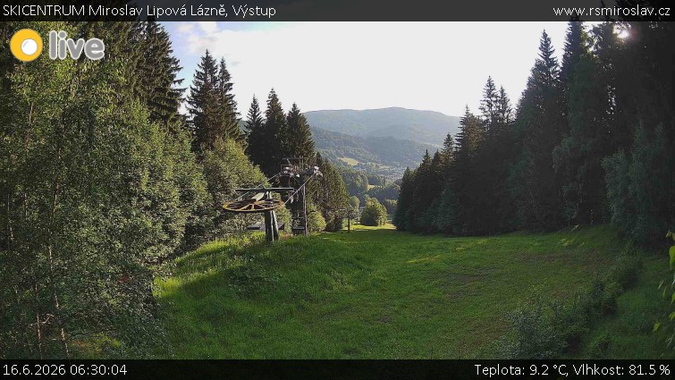 SKICENTRUM Miroslav Lipová Lázně - Výstupní stanice lanové dráhy - 16.6.2026 v 06:30