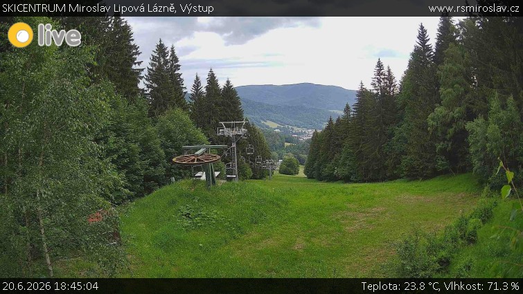 SKICENTRUM Miroslav Lipová Lázně - Výstupní stanice lanové dráhy - 20.6.2026 v 18:45