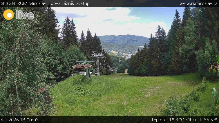SKICENTRUM Miroslav Lipová Lázně - Výstupní stanice lanové dráhy - 4.7.2026 v 13:00
