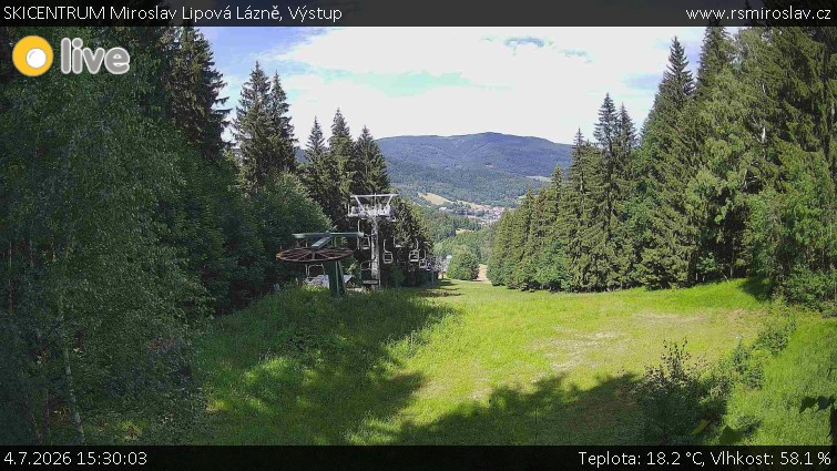 SKICENTRUM Miroslav Lipová Lázně - Výstupní stanice lanové dráhy - 4.7.2026 v 15:30